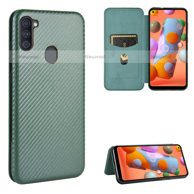 Leather Case Stands Flip Cover Holder L06Z for Samsung Galaxy M11