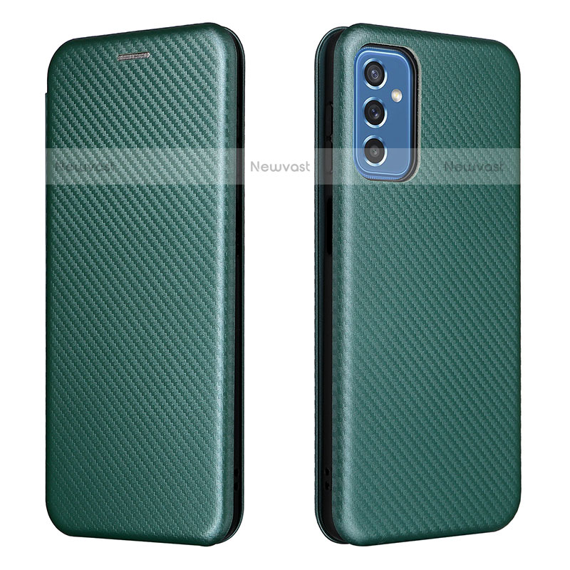 Leather Case Stands Flip Cover Holder L06Z for Samsung Galaxy M52 5G Green