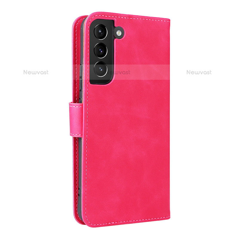 Leather Case Stands Flip Cover Holder L06Z for Samsung Galaxy S23 Plus 5G Hot Pink