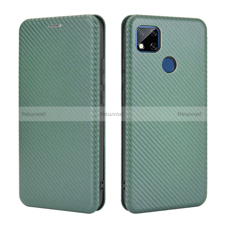 Leather Case Stands Flip Cover Holder L06Z for Xiaomi Redmi 9C NFC Green