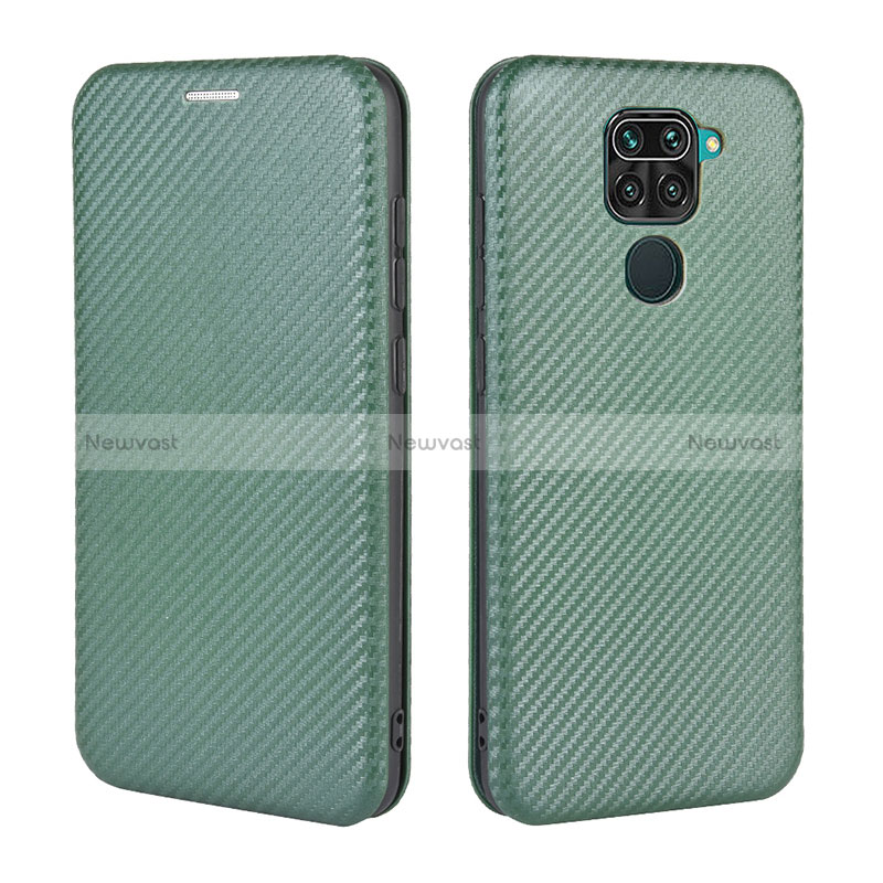 Leather Case Stands Flip Cover Holder L06Z for Xiaomi Redmi Note 9 Green