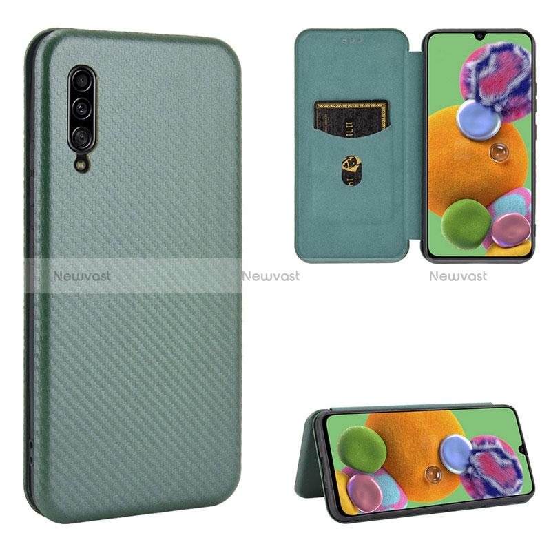 Leather Case Stands Flip Cover Holder L07Z for Samsung Galaxy A90 5G
