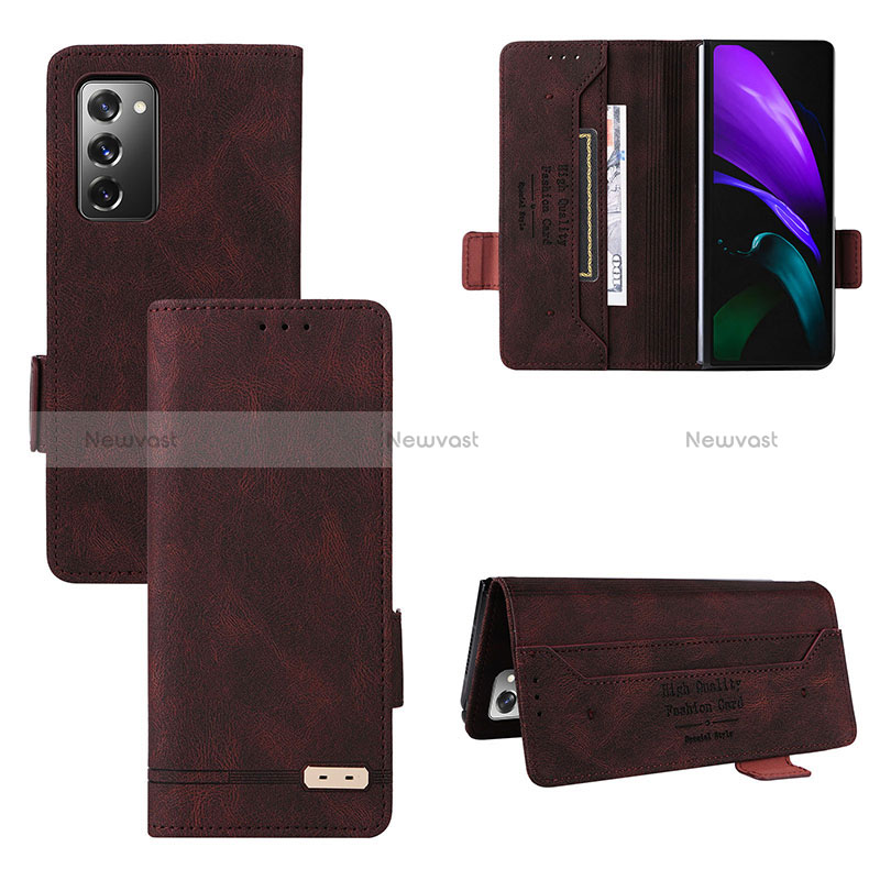 Leather Case Stands Flip Cover Holder L07Z for Samsung Galaxy Z Fold2 5G