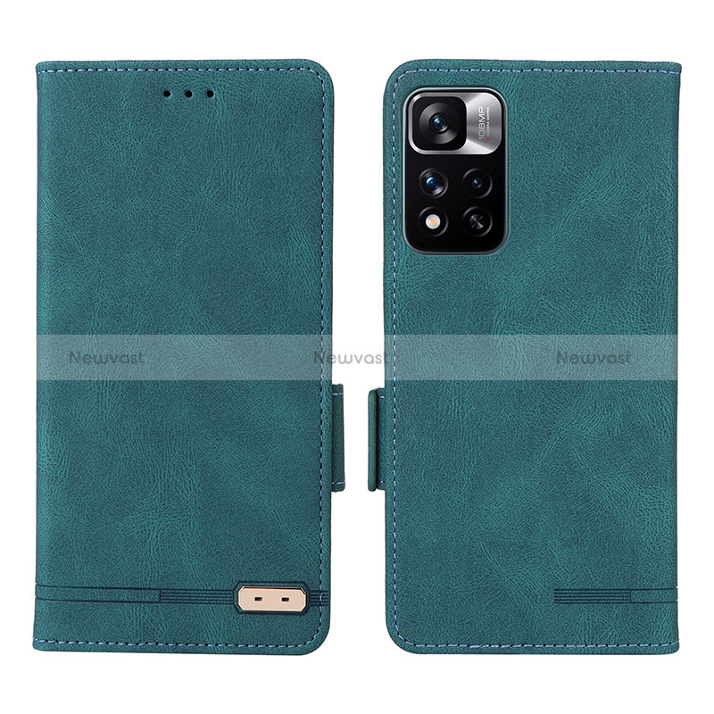 Leather Case Stands Flip Cover Holder L07Z for Xiaomi Redmi Note 11 Pro+ Plus 5G Green