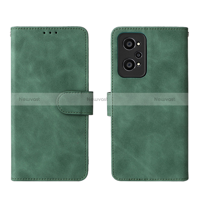 Leather Case Stands Flip Cover Holder L08Z for Realme GT Neo 3T 5G Green