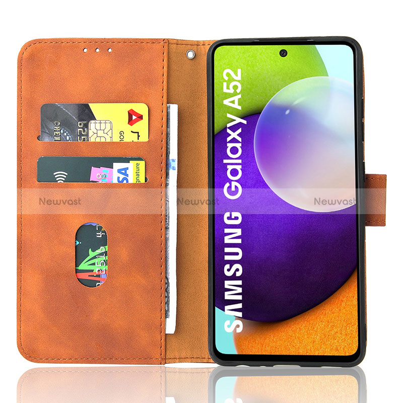 Leather Case Stands Flip Cover Holder L08Z for Samsung Galaxy A52 5G