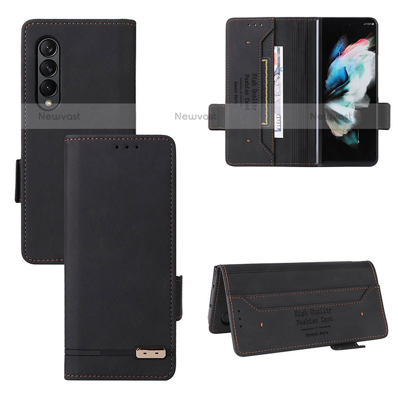 Leather Case Stands Flip Cover Holder L08Z for Samsung Galaxy Z Fold3 5G