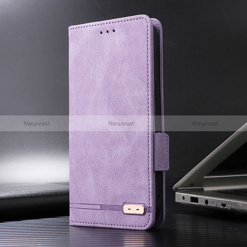 Leather Case Stands Flip Cover Holder L08Z for Xiaomi Poco X3 Pro Purple