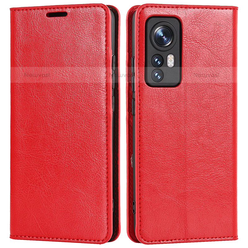 Leather Case Stands Flip Cover Holder L09 for Xiaomi Mi 12S Pro 5G Red