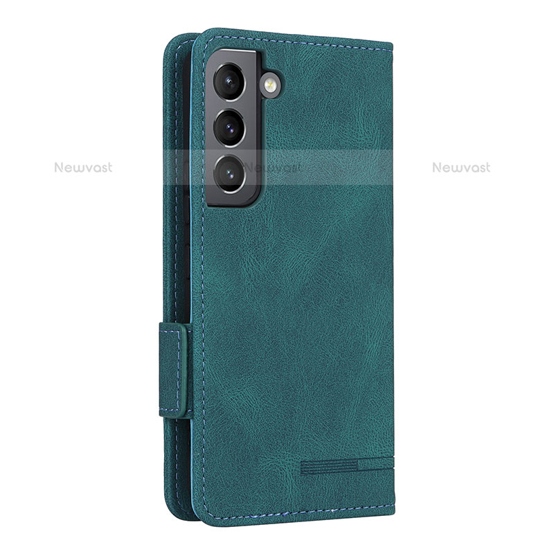 Leather Case Stands Flip Cover Holder L09Z for Samsung Galaxy S21 5G Green