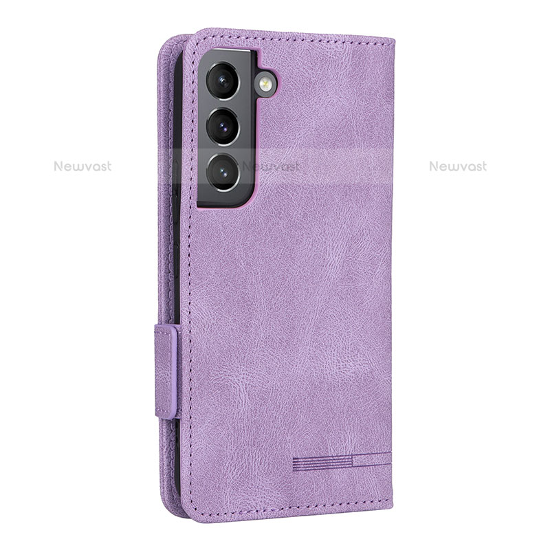 Leather Case Stands Flip Cover Holder L09Z for Samsung Galaxy S23 5G Purple