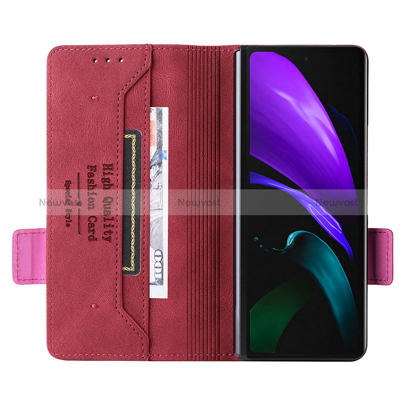Leather Case Stands Flip Cover Holder L10Z for Samsung Galaxy Z Fold2 5G