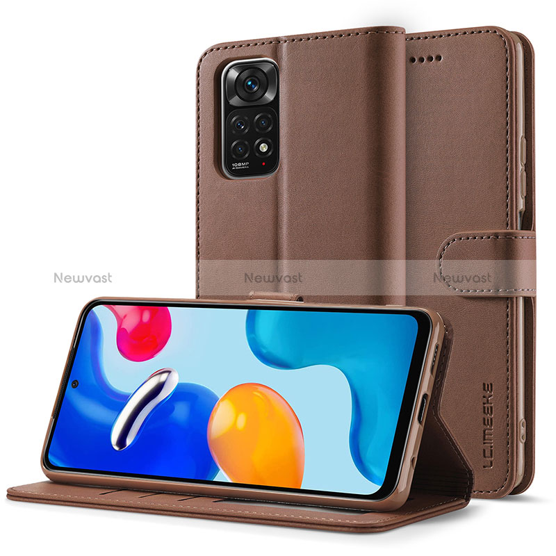 Leather Case Stands Flip Cover Holder LC2 for Xiaomi Redmi Note 11 Pro 4G