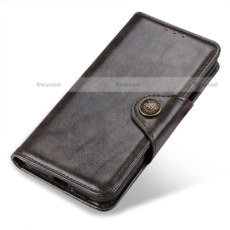 Leather Case Stands Flip Cover Holder M01L for Motorola Moto Edge Plus (2022) 5G Bronze