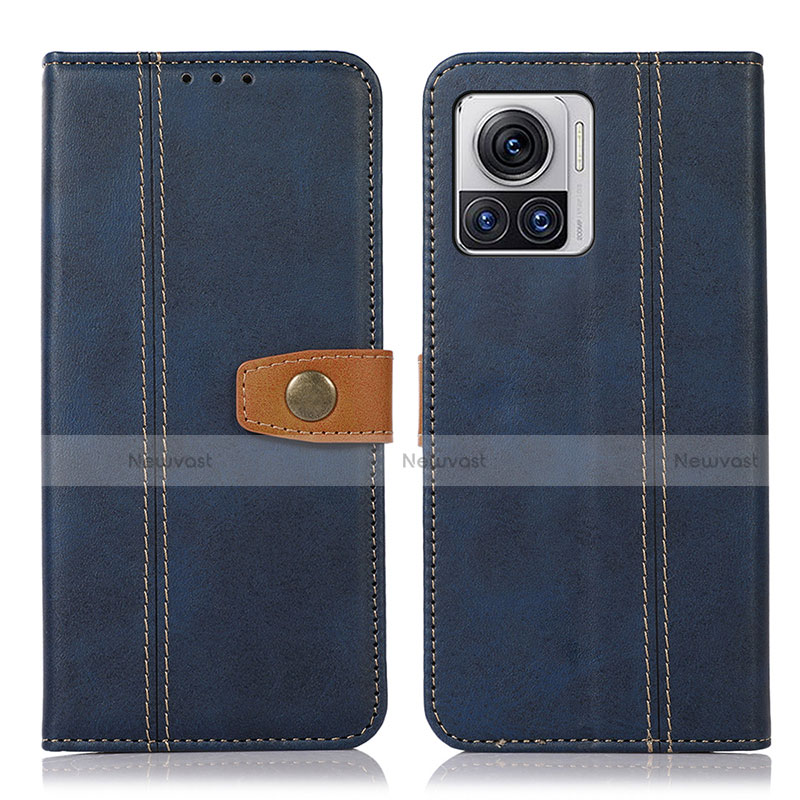 Leather Case Stands Flip Cover Holder M01L for Motorola Moto Edge X30 Pro 5G Blue