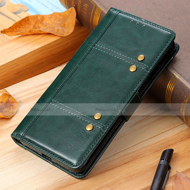 Leather Case Stands Flip Cover Holder M01L for Motorola Moto G Stylus (2021) Green