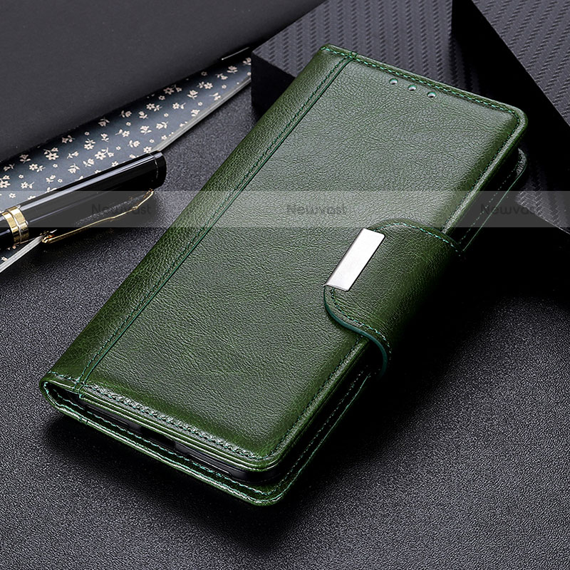 Leather Case Stands Flip Cover Holder M01L for Motorola Moto G10 Power Green