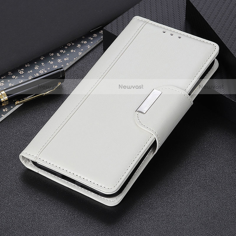 Leather Case Stands Flip Cover Holder M01L for Motorola Moto G10 Power White