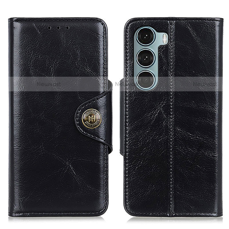 Leather Case Stands Flip Cover Holder M01L for Motorola Moto G200 5G Black