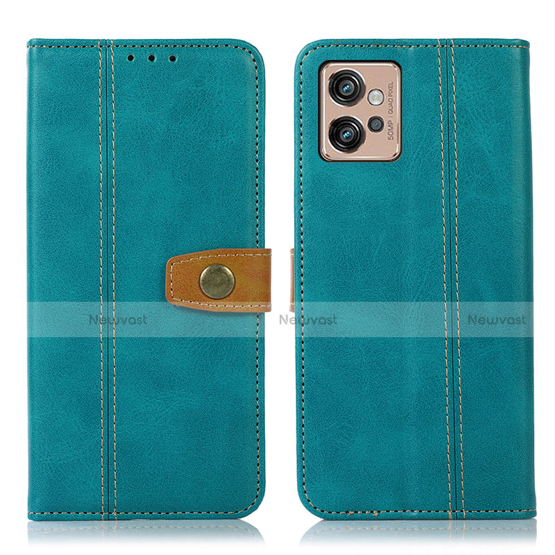 Leather Case Stands Flip Cover Holder M01L for Motorola Moto G32 Green