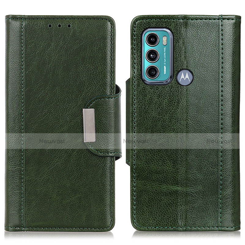 Leather Case Stands Flip Cover Holder M01L for Motorola Moto G40 Fusion Green