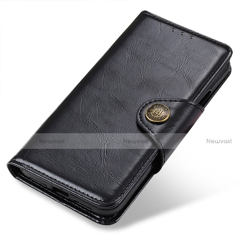 Leather Case Stands Flip Cover Holder M01L for Motorola Moto G41 Black