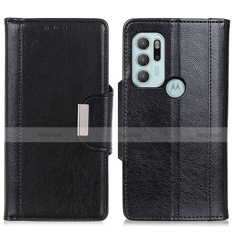 Leather Case Stands Flip Cover Holder M01L for Motorola Moto G60s