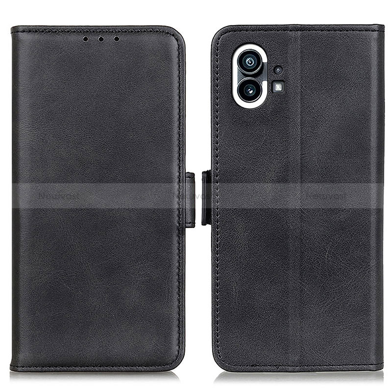 Leather Case Stands Flip Cover Holder M01L for Nothing Phone 1 Black