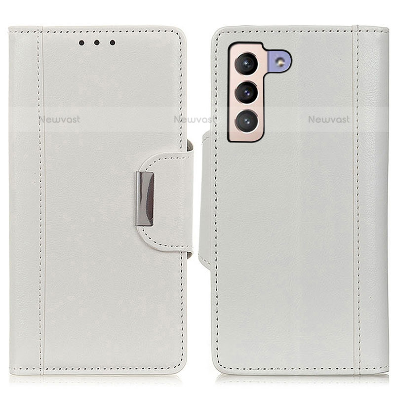 Leather Case Stands Flip Cover Holder M01L for Samsung Galaxy S21 5G White