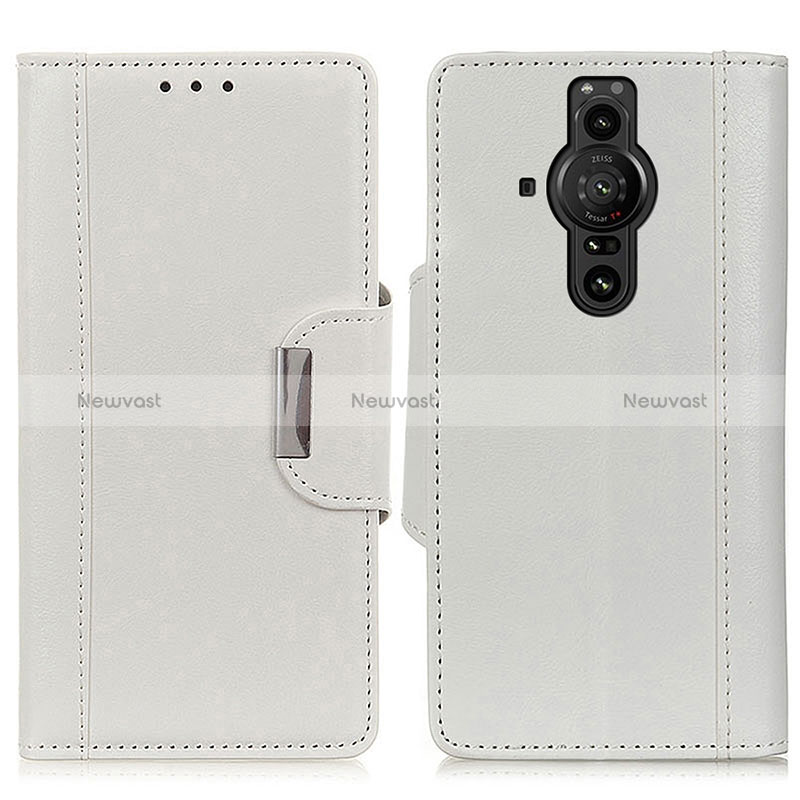 Leather Case Stands Flip Cover Holder M01L for Sony Xperia PRO-I White