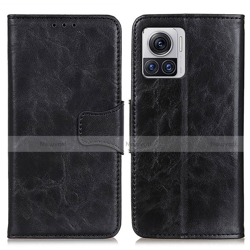 Leather Case Stands Flip Cover Holder M02L for Motorola Moto Edge X30 Pro 5G Black