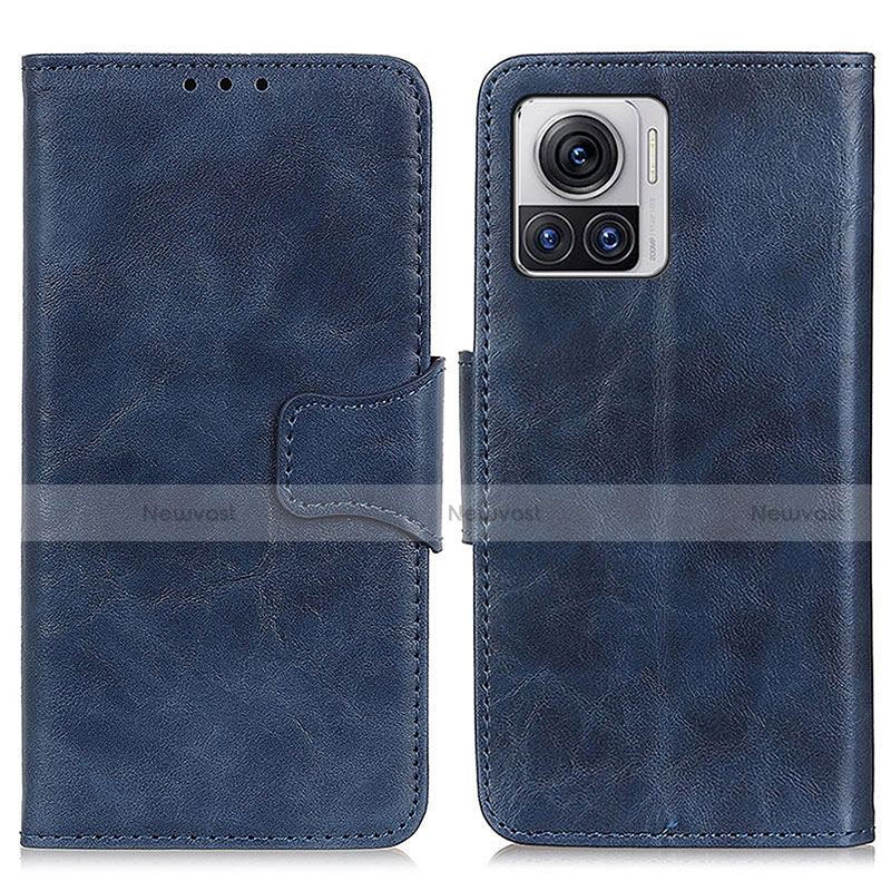 Leather Case Stands Flip Cover Holder M02L for Motorola Moto Edge X30 Pro 5G Blue