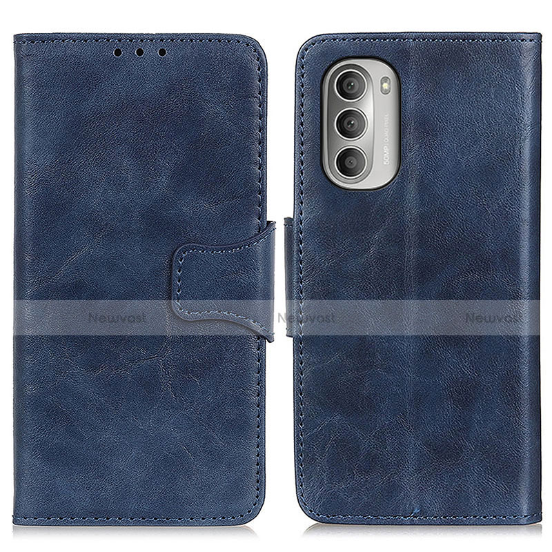 Leather Case Stands Flip Cover Holder M02L for Motorola Moto G Stylus (2022) 5G Blue