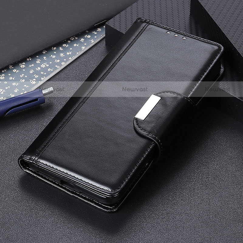Leather Case Stands Flip Cover Holder M02L for Motorola Moto G10 Power Black