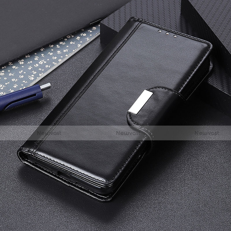 Leather Case Stands Flip Cover Holder M02L for Motorola Moto G30 Black