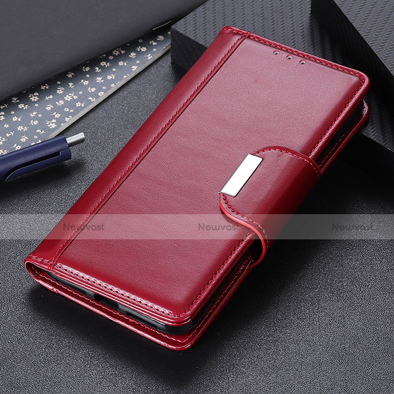 Leather Case Stands Flip Cover Holder M02L for Motorola Moto G30 Red