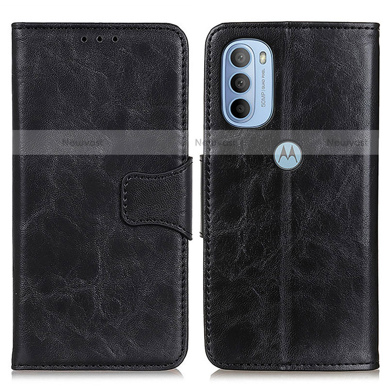Leather Case Stands Flip Cover Holder M02L for Motorola Moto G31 Black