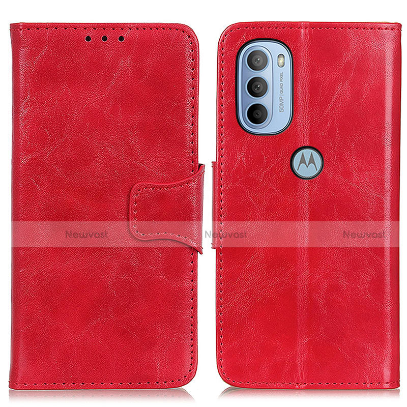 Leather Case Stands Flip Cover Holder M02L for Motorola Moto G41 Red