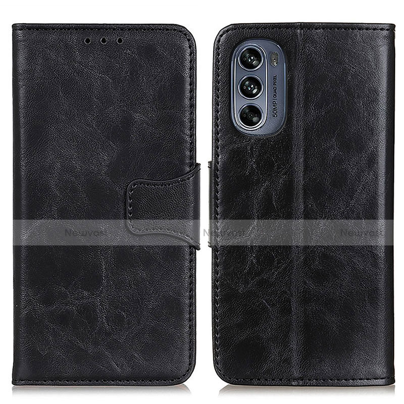 Leather Case Stands Flip Cover Holder M02L for Motorola Moto G62 5G Black
