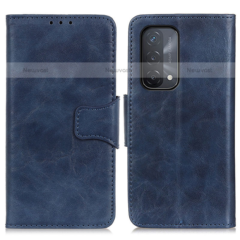Leather Case Stands Flip Cover Holder M02L for OnePlus Nord N200 5G Blue