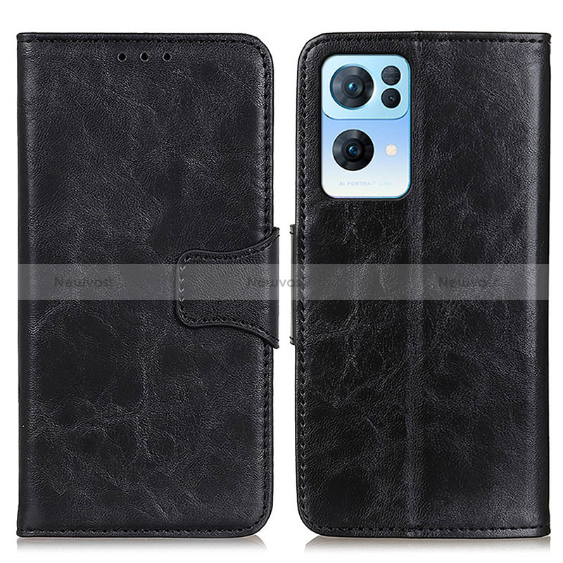 Leather Case Stands Flip Cover Holder M02L for Oppo Reno7 Pro 5G Black