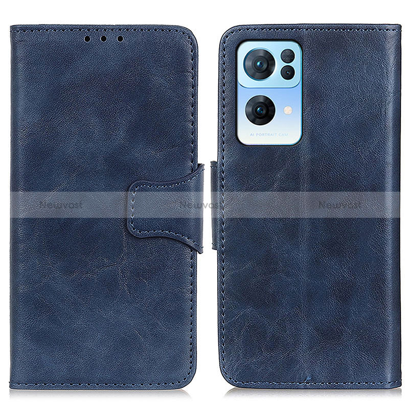 Leather Case Stands Flip Cover Holder M02L for Oppo Reno7 Pro 5G Blue
