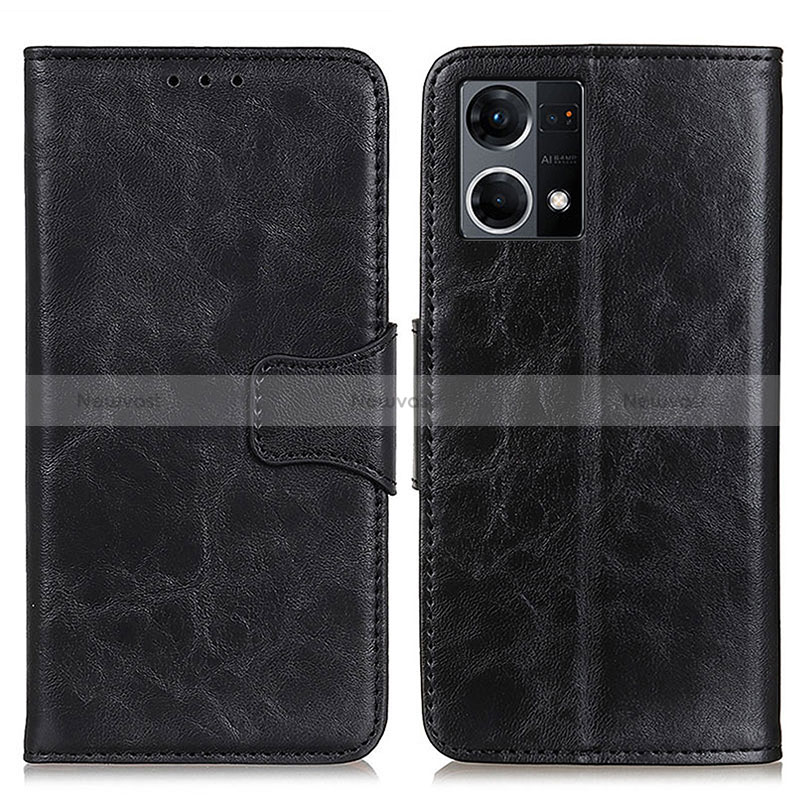 Leather Case Stands Flip Cover Holder M02L for Oppo Reno8 4G Black