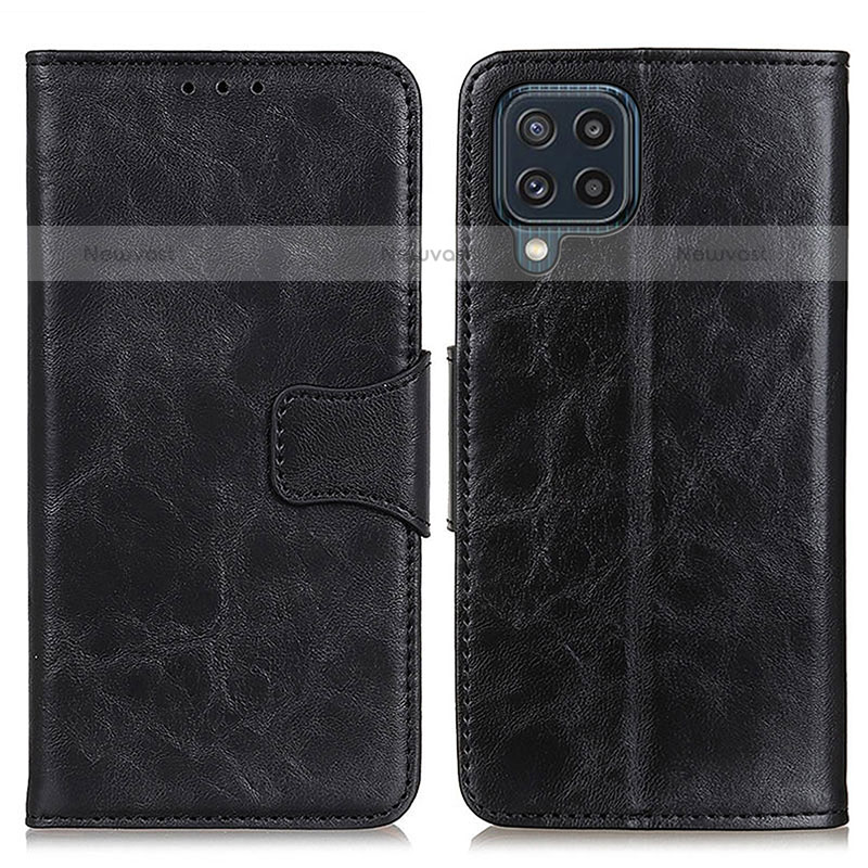 Leather Case Stands Flip Cover Holder M02L for Samsung Galaxy M32 4G Black