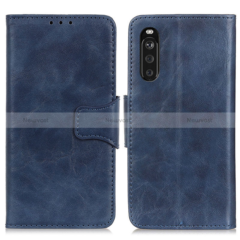Leather Case Stands Flip Cover Holder M02L for Sony Xperia 10 III Blue