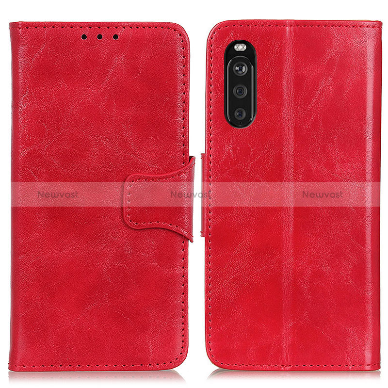 Leather Case Stands Flip Cover Holder M02L for Sony Xperia 10 III Red
