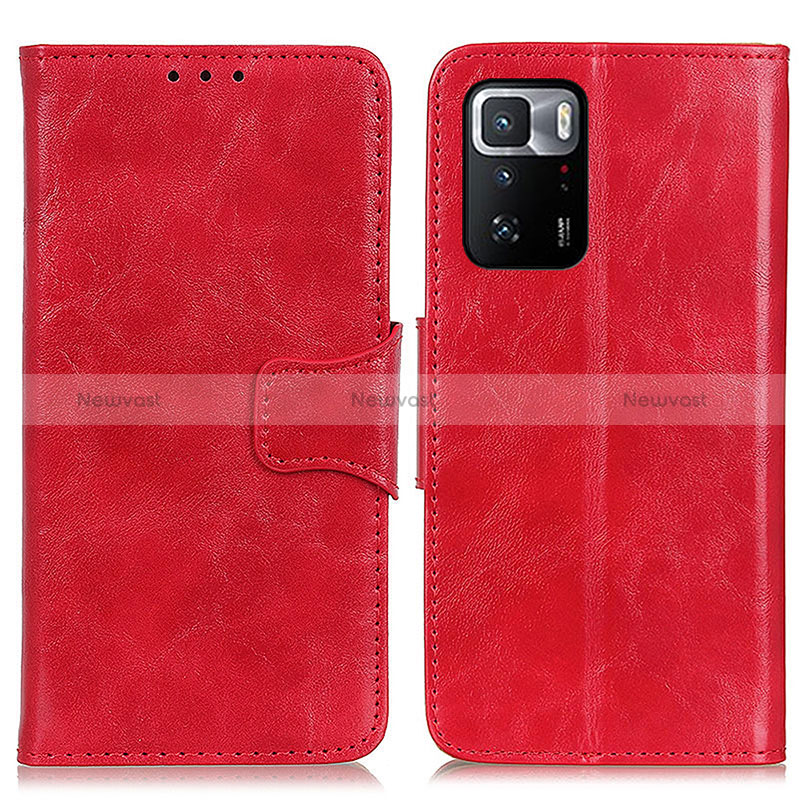 Leather Case Stands Flip Cover Holder M02L for Xiaomi Poco X3 GT 5G Red
