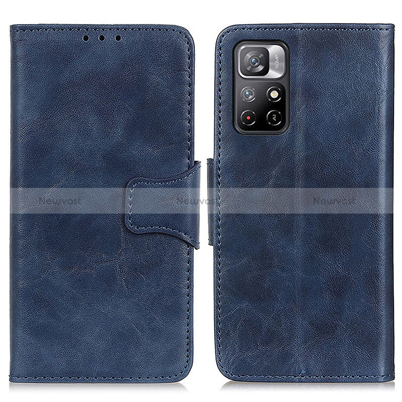 Leather Case Stands Flip Cover Holder M02L for Xiaomi Redmi Note 11S 5G Blue