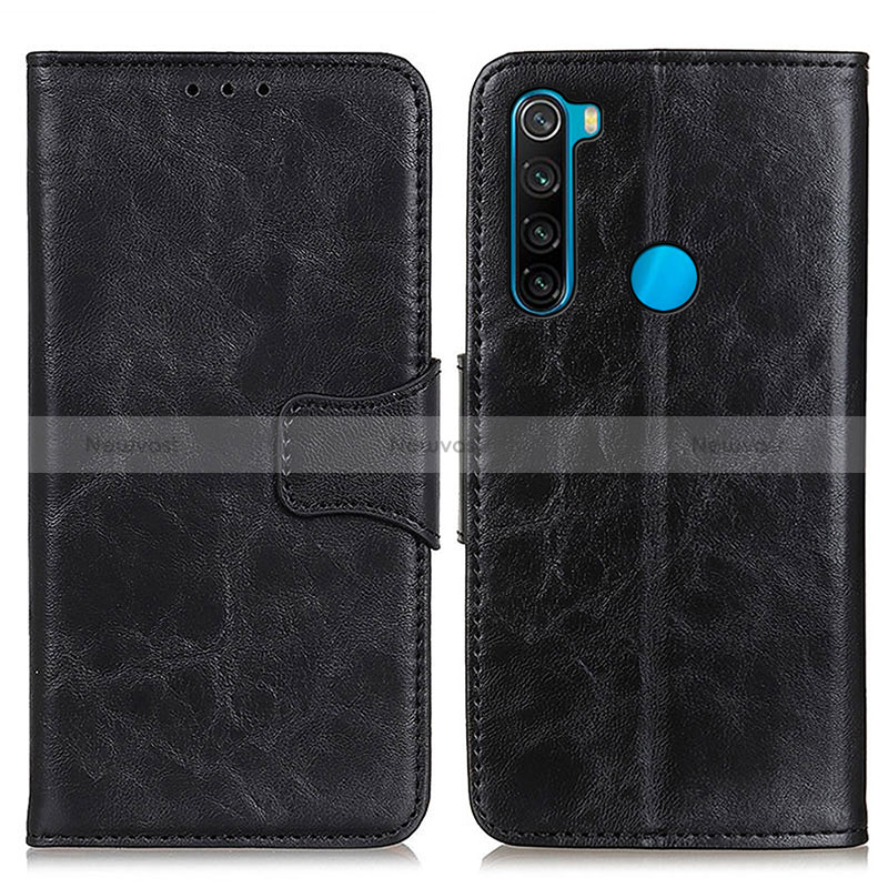 Leather Case Stands Flip Cover Holder M02L for Xiaomi Redmi Note 8 (2021) Black