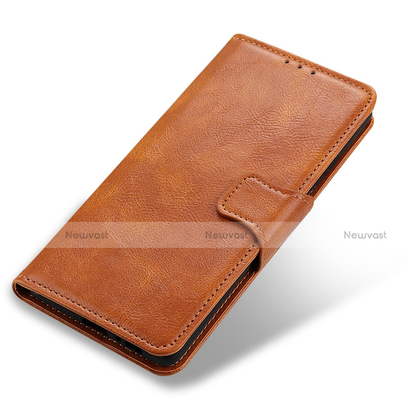 Leather Case Stands Flip Cover Holder M03L for Motorola Moto G Stylus (2022) 5G Brown